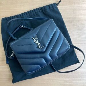 YSL toy Lou Lou in navy quilted leather